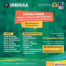 1:01 lokersolo id 70 просмотров. Lowongan Kerja Universitas Islam Sultan Agung Semarang Universitas Pustakawan Semarang