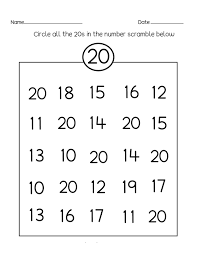 Number 20 Worksheets And Exercises Preschool Worksheets Number Recognition Worksheets Kids Worksheets Printables