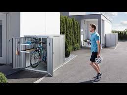 The New Minigarage Provides The Ideal Storage Space For 2 Bikes Or Gardening Tools And Garden Furniture Wi In 2020 Bike Storage Solutions Bike Storage Cat House Plans