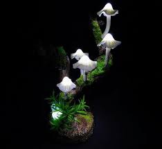 Mushroom Lamp Consisting Of Five White Mushroom Lights Which Etsy In 2020 Mushroom Lights Mushroom Lamp Flower Lights