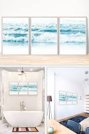 Beach Wall Art Set Of 3 Prints Ocean Decor Coastal Print Etsy Beach Bedroom Decor Beach Bathroom Decor Beach Room