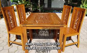 Salah satu bahan untuk pembuatan furniture yang banyak digunakan adalah kayu. Jual Set Meja Makan Minimalis Harga Terjangkau 2021 Mimbarokah Jati Furniture Ukir Mebel Jepara