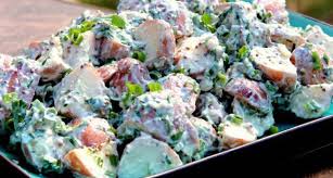Place potato slices in a dutch oven, and cover with cold water; Sour Cream Red Potato Salad With Bacon And Scallions Salads Recipes Bull Bbq Europe