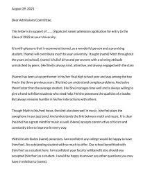 30 Free Letter Of Recommendation For Student Templates