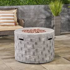 Glow acheron designer outdoor fire pit firepit drum includes log wood grate. Maximus Outdoor 32 Light Weight Concrete Gas Burning Fire Pit Gray Walmart Com Gas Firepit Round Fire Pit Fire Pit