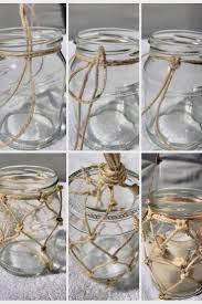 Diy Makramee Sommerdeko Weckglas Mit Fischernetz Als Windlicht Oder Vase Fischernetz Sommerdeko Und Einmachglaser Basteleien
