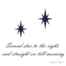 Second To The Right Straight On Till Morning Peter Pan Tattoo Idea The Star Design Not Including Th Star Tattoos Star Tattoos Behind Ear Disney Tattoos