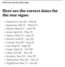 So, what are the correct 2020 and 2021 star sign dates, and why do they have to change in the first place? Rescom Law 13 Not 12 Zodiac Signs A Research Earth Facebook