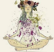 Meditating Woman With Chakras Shown As Flowers By Maxim Images Prints In 2021 Yoga Art Yoga Illustration Illustration