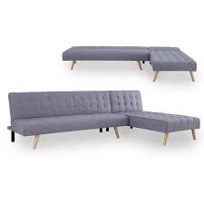 Il apporte un brin de chaleur et de fantaisie dans votre séjour de par son style nordique revisité. Canape Scandinave Convertible Modulable Avec L Angle Reversible En Tissu Gris Finn