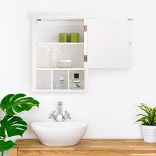 Medicine cabinets are a great way to store toiletries, medications, and more. Elegant Home Fashions Bathroom Neal Wooden Medicine Cabinet Mirrored Door White 7442 Teamson Home Ireland
