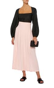 Click Product To Zoommara Hoffmancordelia Pleated Tencel Maxi Skirt Dress To Impress Puff Sleeve Top Dresses