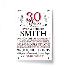If you want to stick to the traditional 30th anniversary gift theme, you've come to the right place. 30th Wedding Anniversary Gift Personalised Special Gift