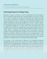 When you make a meeting paper, make certain a good keyboard (as an example, the microsoft natural ergonomic computer keyboard ) is like wise a excellent financial commitment. A Nursing Research Critique Free Essay Example