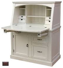 This secretary desk has a hinged desktop that doubles as the cabinet door. Coastal Secretary Desk Tobacco Farmhouse Desks Custom Furniture World White Secretary Desk Desks For Small Spaces Small Secretary Desk