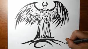 How to draw maleficent easy. How To Draw Maleficent Tribal Tattoo Design Style Youtube