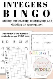 Fun Integer Activities For 7th Grade Math This Activities Include Games Worksheets And Activities To Practice Integers Activities Integers Negative Integers
