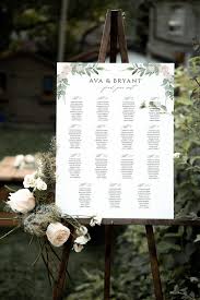 Greenery Wedding Seating Chart Template Printable 15 Table