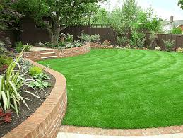 Well Manicured Lawn Sloped Garden Garden Design Landscape Design