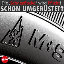 Winterreifen Alpine Symbol Schneeflocke Ist Pflicht Winterreifen Schnee Fahrzeugpflege