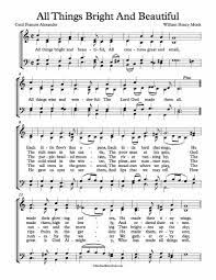 Free Choir Sheet Music All Things Bright And Beautiful By Cecil Frances Alexander And William Henry Monk Key Of Bb Sheet Music Hymns Lyrics Christian Songs