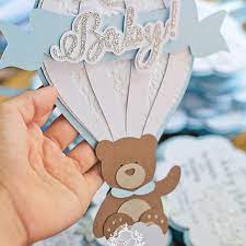 Handmade Invitations Chic Invitations Teddy Bear Baby Shower Invitations Handmade Invitations Hot Air Balloon Baby Shower