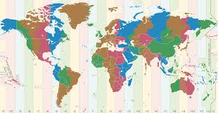 time zone map exact time at any place in the world in one