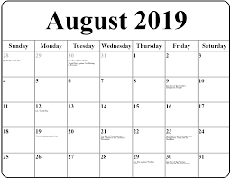 Check spelling or type a new query. August 2019 Calendar With Holidays Usa Uk Canada Calendar Usa Calendar Australia National Aviation Day
