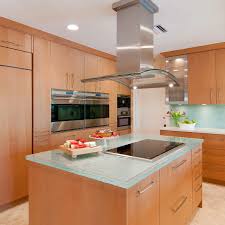 Are all white kitchens going out of style? Textured Glass Countertop With Modern Brown Cabinets Backsplash Com