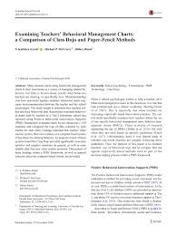 pdf examining teachers behavioral management charts a