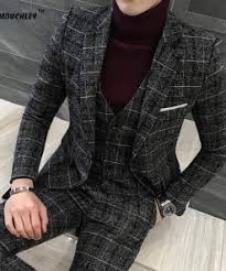 An australian big men's clothing business and trusted online store. Mens Suit Latest Coat Pant Designs Checkered Suit Plus Size M 5xl Slim Fit Wedding Prom Suits 3 Piece Jacket Vest Pants 2018 Clothsite