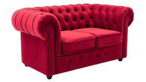 Weitere ideen zu rotes sofa, sofa, wohnzimmer sofa. 2 Sitzer Sofa Chesterfield Couch In Samt Rot 156 Cm