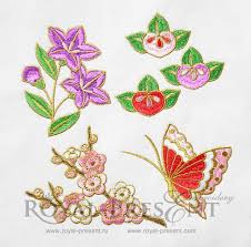 Wild flower embroidery by sadako totsuka. Machine Embroidery Designs Japanese Collection