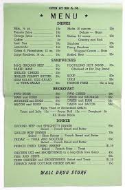 1950 S Original Vintage Menu Wall Drug Store Gift Shop Eatery Wall South Dakota In 2020 Vintage Menu Wall Drug Store South Dakota