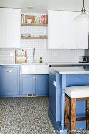 The combinations of such colors bring out a classical look for any kitchen, eliminating … Blue White Two Tone Kitchen Reveal Houseful Of Handmade