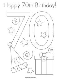 Choose your favorite coloring page and color it in bright colors. Happy 70th Birthday Coloring Page Twisty Noodle