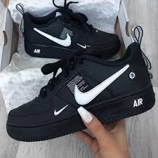 Black Air Force Ones Womens Nike Af 1 Utility Black Sneakers Fashion Nike Air Shoes Fresh Shoes
