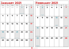 Download and print calendars for 2021! Calendar For January And February 2021