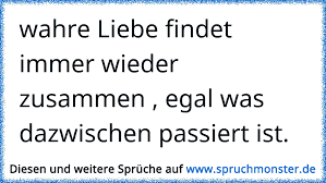 Wahre Liebe Findet Immer Wieder Zusammen Egal Was Dazwischen Passiert Ist Spruchmonster De