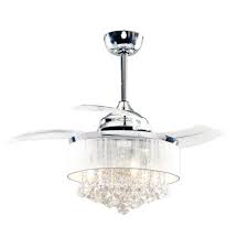 Tiffany light fixtures home depot flush mount ceiling fans home. Parrot Uncle Broxburne 36 In Indoor Chrome Downrod Mount Retractable Crystal Chandelier Ceiling Fan With Light And Remote Control F3502110v The Home Depot