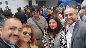 El director del Servicio Nacional del Patrimonio Cultural, Serpat, en la  región de Antofagasta, Claudio Lagos Gutiérrez , junto a la Seremi de las  Culturas, las Artes y el Patrimonio, Carla Julio