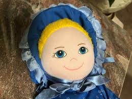 1986 Blue Bonnet Sue Margarine Vintage Cloth Doll 11 " by Dakin Co. for  Nabisco