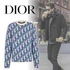 Christian Dior Dior Oblique 2020 21fw Crew Neck Pullovers Monogram Wool Cashmere Fine Gauge Pullover Cashmere Gifts Christian Dior