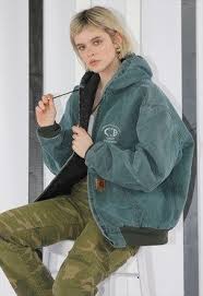 Vintage 90 S Blue Carhartt Jacket Workwear Grunge Oversized Jacket Outfit Women Oversized Jacket Grunge Oversized Denim Jacket Grunge