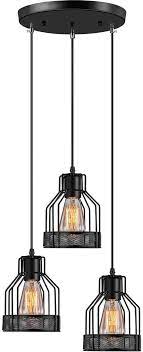 Industrial Pendant Lighting Licperron E26 Base Edison Metal Caged Vintage Hanging Pend Industrial Pendant Lights Rustic Pendant Lighting Pendant Light Fixtures
