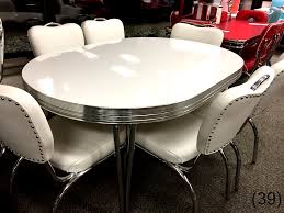 Wicker chairs surround the vintage dining table. Cool Retro Dinettes 1950 S Style Canadian Made Chrome Sets