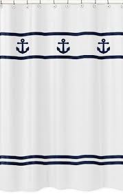 Design An Easy Bathroom Makeover With This 72 Inch By 72 Inch Nautical Anchors Away Shower Curta Nautical Shower Curtains Shower Curtain Kids Bathroom Nautical