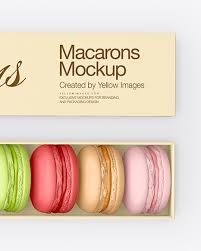 Opened Paper Box With Macarons Mockup In Object Mockups On Yellow Images Object Mockups