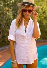 Linen Shirt Women White Linen Shirt Linen Blouse Linen Tunic White Linen Shirt 3 4 Sleeve Linen Blouse Light Weight Linen Pop Over Linen Shirts Women White Linen Shirt Long Knit Skirt