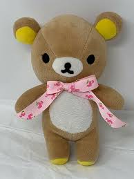 San X Rilakkuma Plush 8 Brown Bear Stuffed Animal Pink Heart Ribbon Faux Zipper Rilakkuma In 2020 Bear Stuffed Animal Rilakkuma Plush Bear Plush